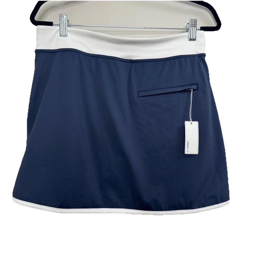 Johnnie-O Womens Gabby Performance Skirt Skort Navy White SZ L 124th U.S Open NW